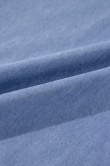Myosotis Chambray Deep V Neck Bracelet Sleeve Long Dress Maxi Dresses JT's Designer Fashion