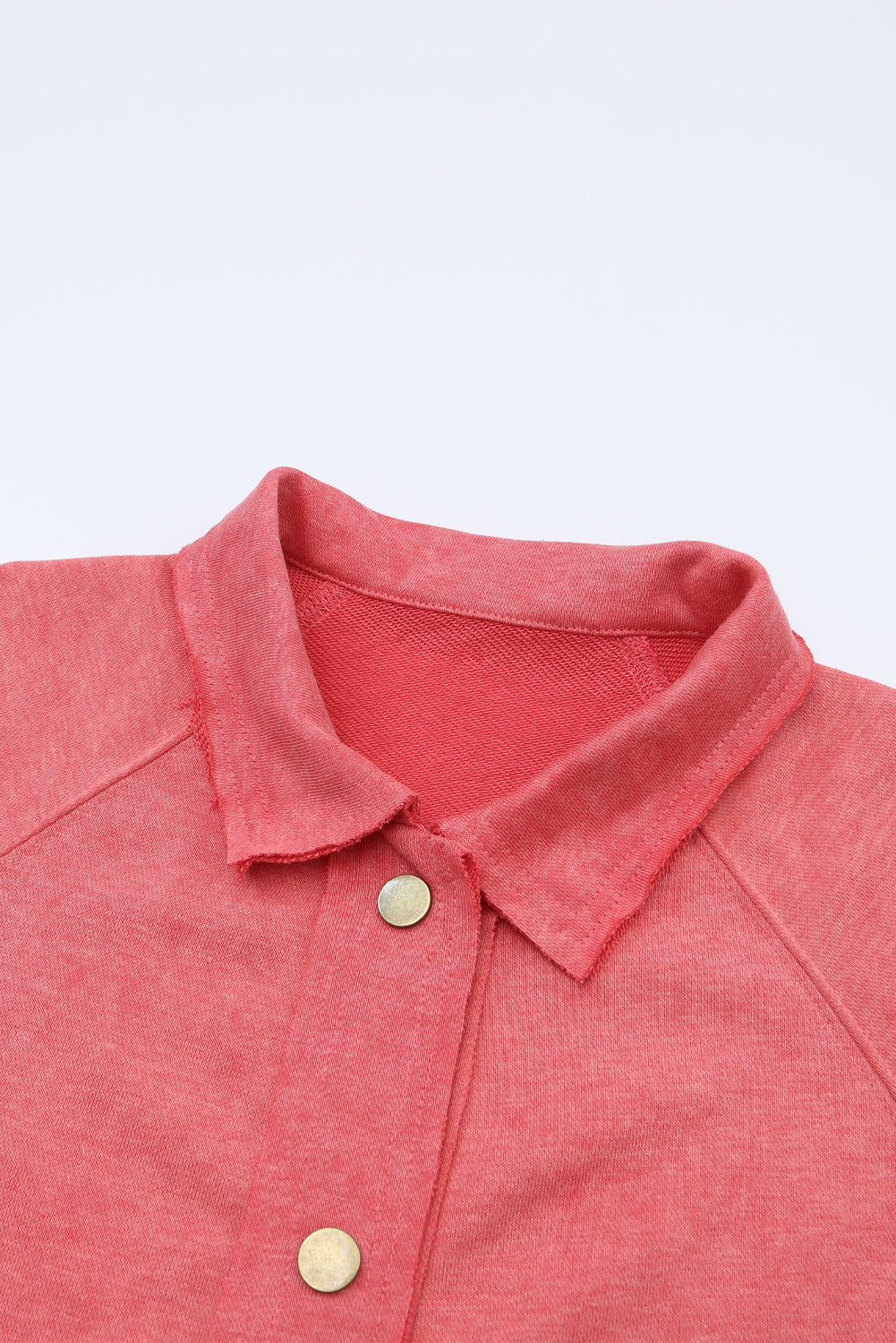 Fiery Red Vintage Washed Flap Pocket Button Shacket Jackets JT's Designer Fashion
