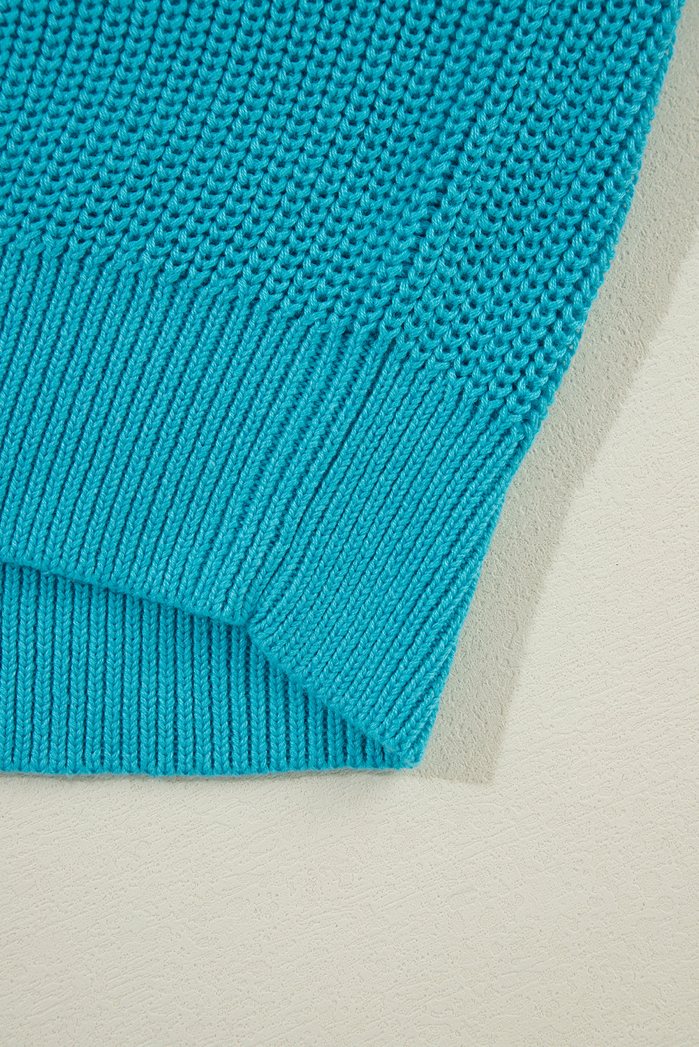 Turquoise Ruffled Eyelet Bubble Sleeve Sweater Sweaters JT's Designer Fashion