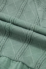 Laurel Green Tie Split Neck Textured Ruffle Patchwork Blouse Blouses & Shirts JT's Designer Fashion