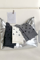 Black Bow Knots Ribbed Edge Crew Socks Socks JT's Designer Fashion