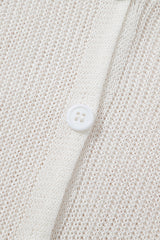 White Lightweight V Neck Button Front Bell Sleeve Cardigan Sweater Cardigans JT's Designer Fashion