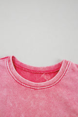 Sachet Pink Mineral Wash Raw Edge Ruffle Mini Dress Mini Dresses JT's Designer Fashion