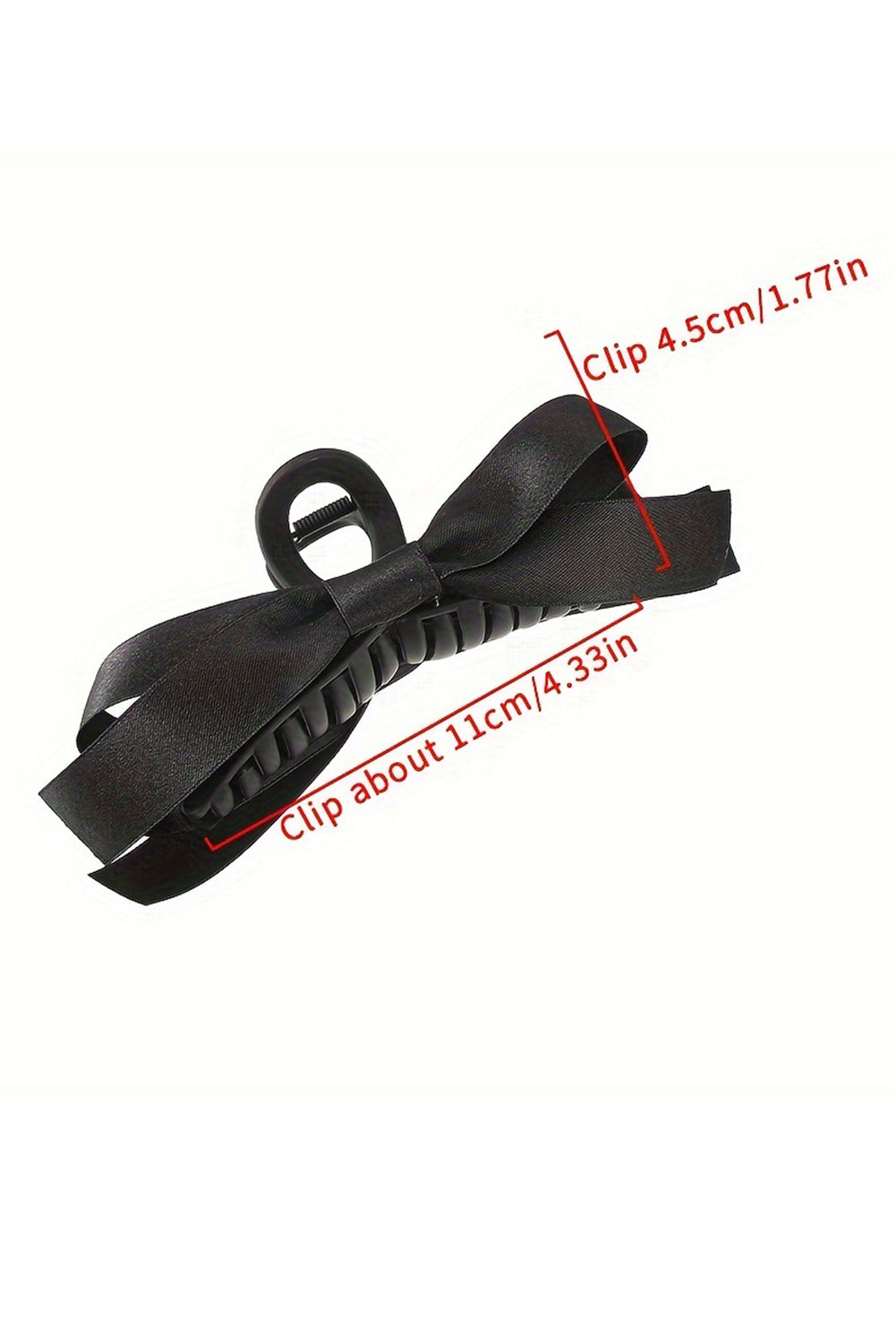 Black Bow Decor Large Hair Claw Clip Headwear JT's Designer Fashion