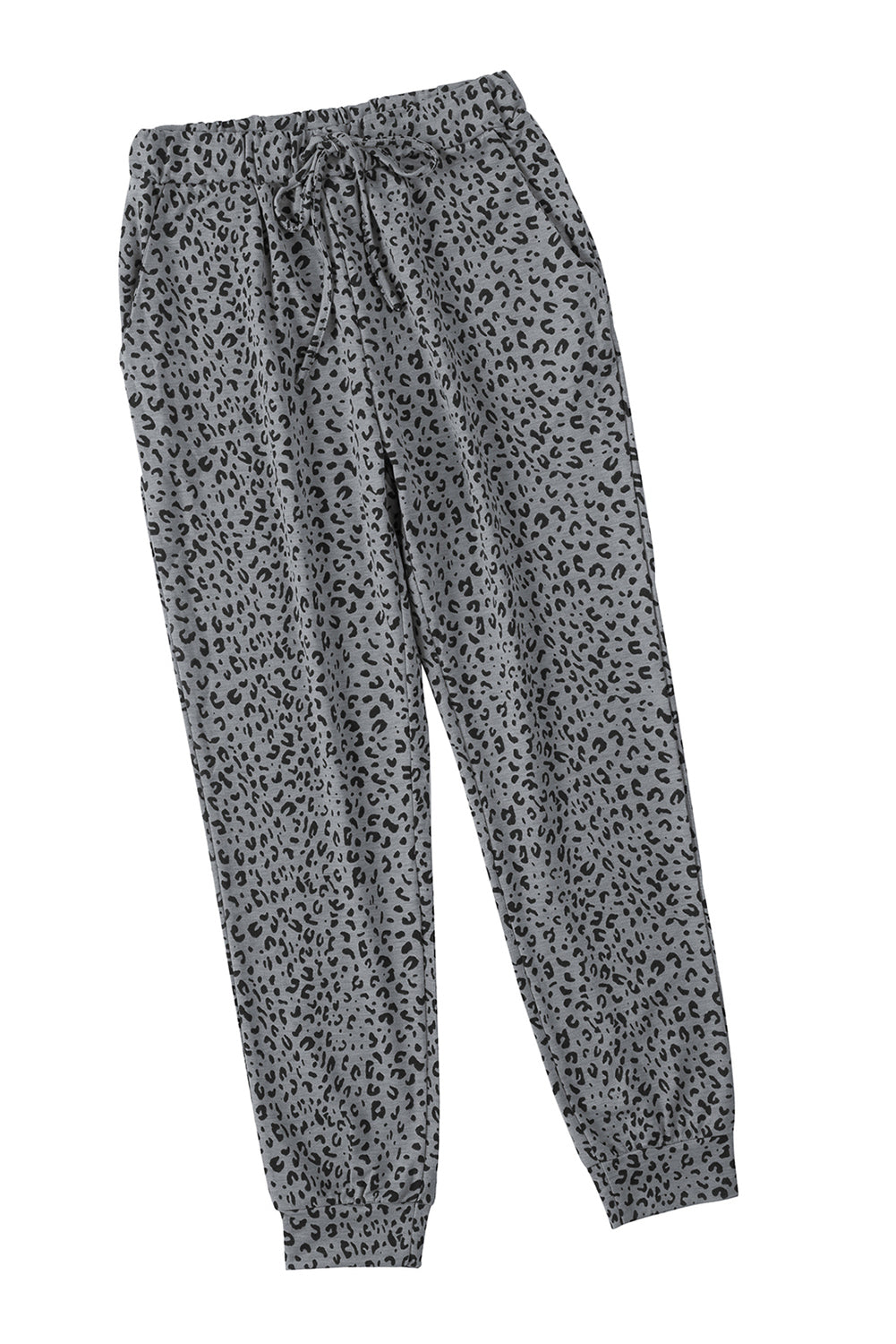 Gray Breezy Leopard Joggers Pants & Culotte JT's Designer Fashion