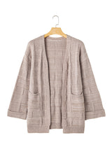 Delicacy Textured Knit Open Front Chic Cardigan with Pockets Cardigans JT's Designer Fashion
