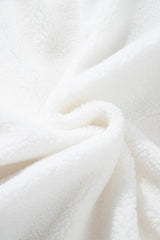 White Contrast Trim Buttoned Sherpa Jacket Jackets JT's Designer Fashion