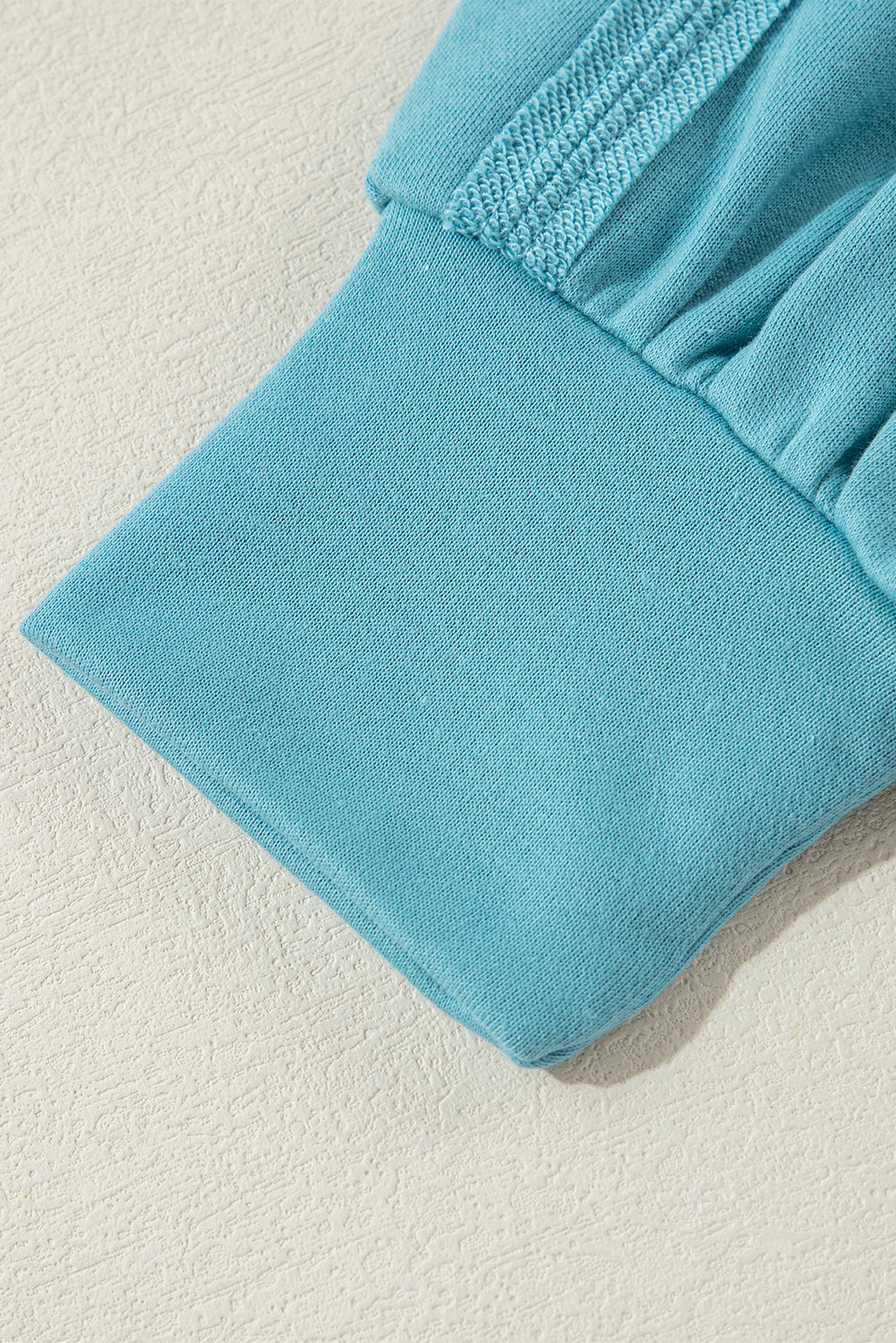 Light Blue Colorblock Patchwork Crew Neck Loose Sweatshirt Sweatshirts & Hoodies JT's Designer Fashion