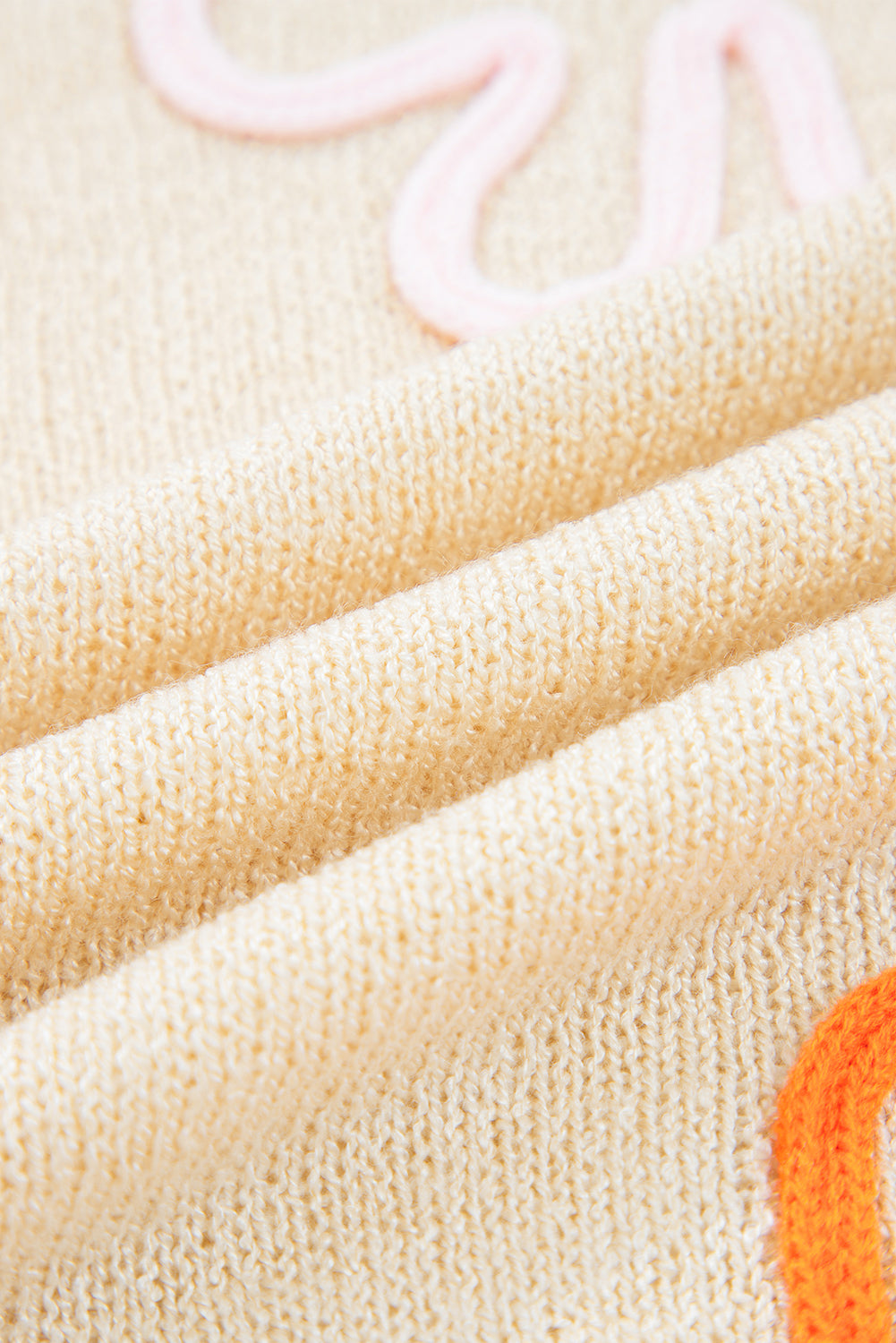 Jet Stream Contrast Flower Detail Colorblock Cuffed Loose Sweater Sweaters JT's Designer Fashion