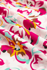 White Abstract Print V Neck Short Sleeve Ruffled Plus Size Mini Dress Plus Size Mini Dresses JT's Designer Fashion