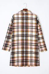 Pink Plaid Button Up Lapel Jacket Plaid Shackets JT's Designer Fashion