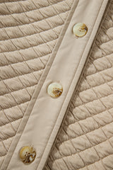 Jet Stream Solid Color Quilted Puffer Buttoned Shacket Jackets JT's Designer Fashion