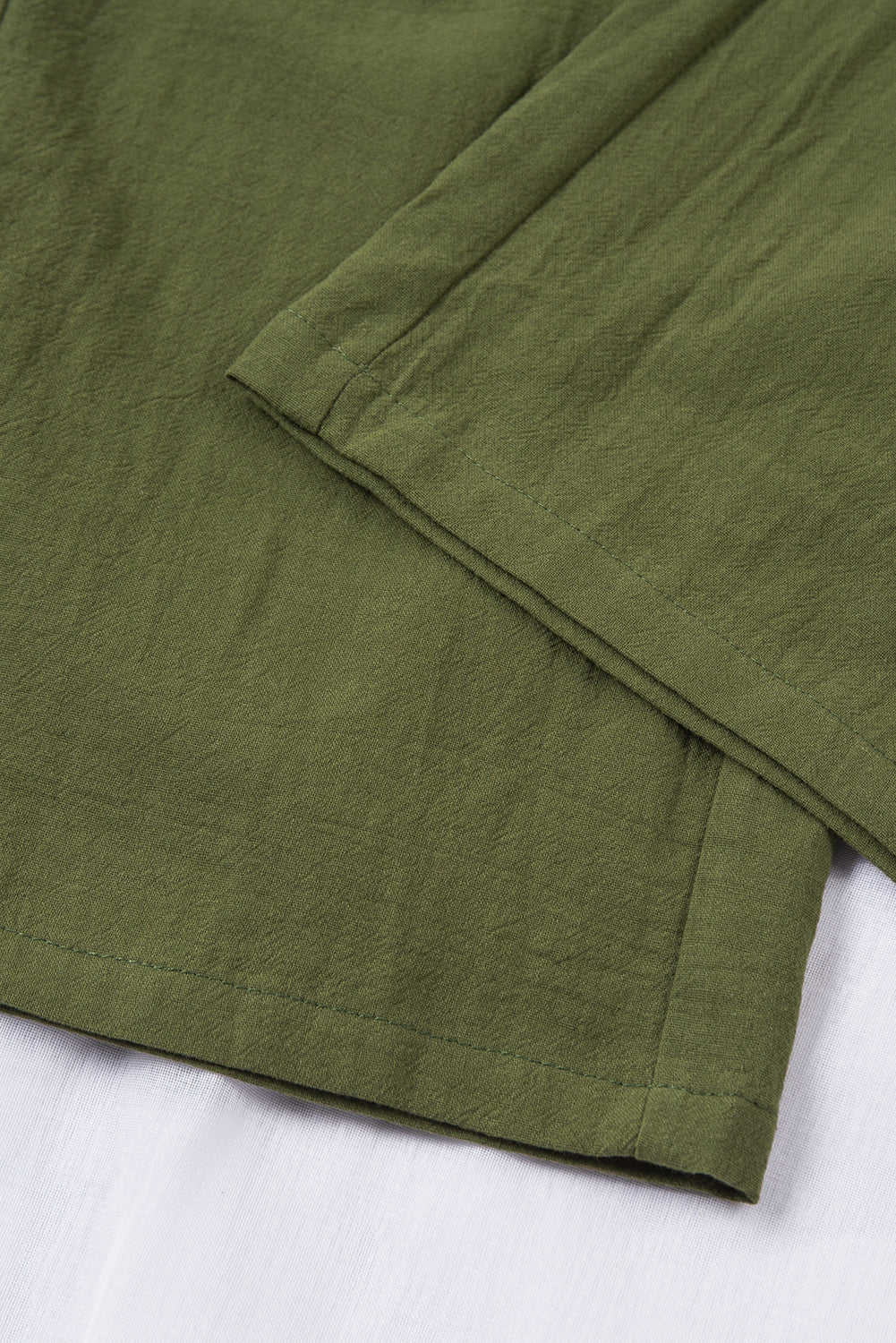 Green Drawstring Elastic Waist Pockets Long Straight Legs Pants Pants & Culotte JT's Designer Fashion