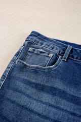 Dirty blue Plus Size High Waist Side Slits Flare Jeans Plus Size Bottoms JT's Designer Fashion