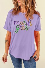 Wisteria Sequin mardi gras Graphic T Shirt Graphic Tees JT's Designer Fashion