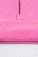 Bonbon Fleece Lined Half Zipper Kangaroo Pockets Loose Hoodie Sweatshirts & Hoodies JT's Designer Fashion