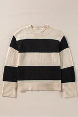Jet Stream Colorblock Loose Pullover Sweater Sweaters JT's Designer Fashion