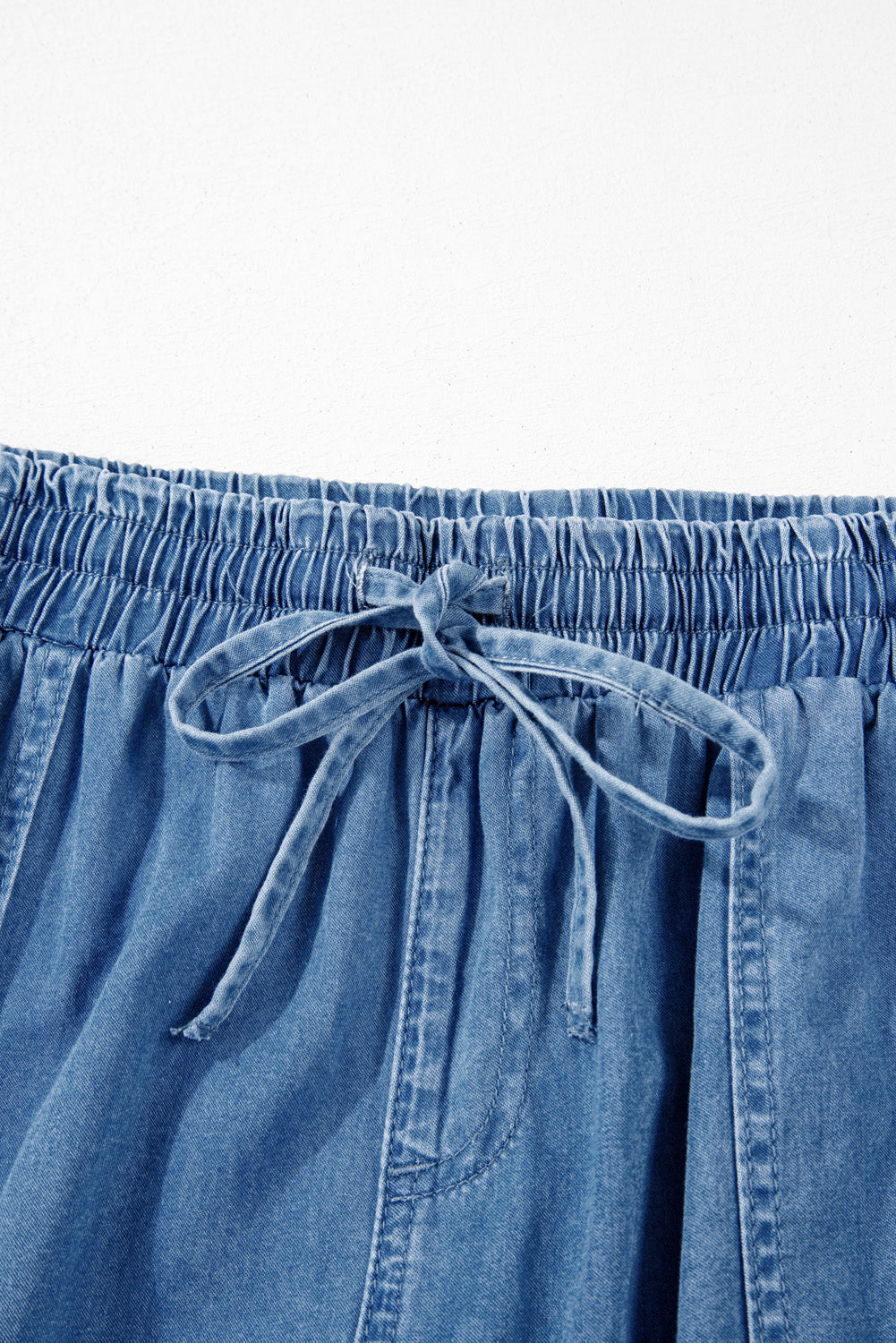 Dusk Blue Drawstring Waist Pocketed Plus Size Denim Joggers Plus Size Bottoms JT's Designer Fashion