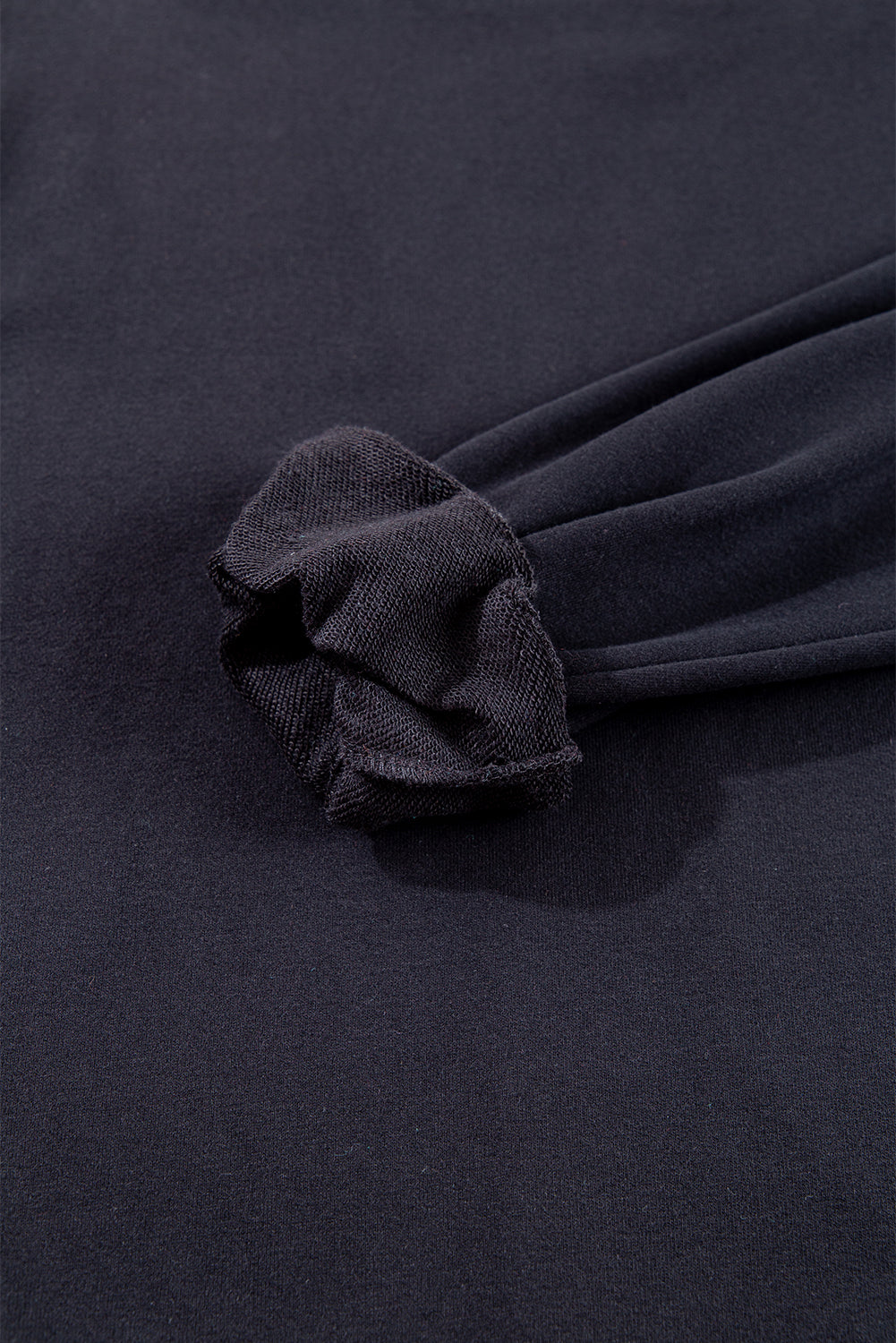 Black Plain Drop Shoulder Crewneck Pullover Sweatshirt Sweatshirts & Hoodies JT's Designer Fashion