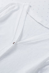 White Solid Color Open-Front Buttons Cardigan Sweaters & Cardigans JT's Designer Fashion