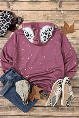 Leopard Tie Dye Print Kangaroo Pocket Pullover Hoodie Sweatshirts & Hoodies JT's Designer Fashion