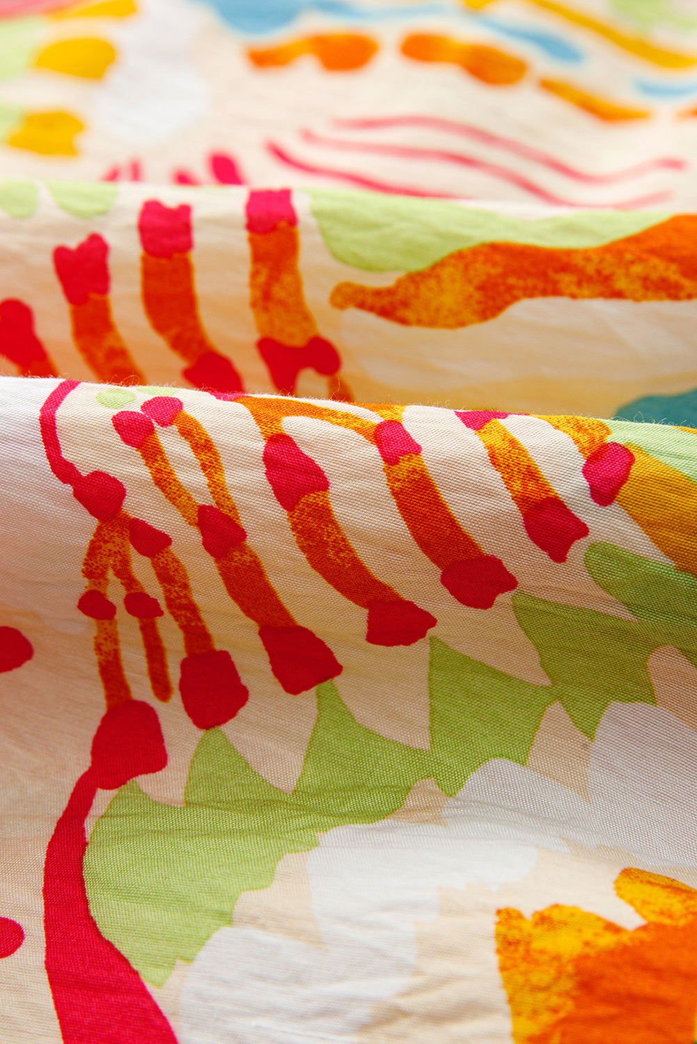 Orange Abstract Print Spaghetti Strap Piping Detail Long Dres Maxi Dresses JT's Designer Fashion