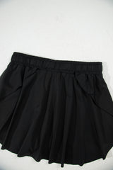 Black Drawstring High Waist Lined Tennis Skorts Skirts & Petticoat JT's Designer Fashion