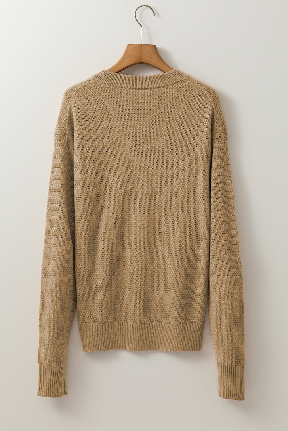 Straw Yellow Brushed Knit Casual Fitted Sweater Sweaters JT's Designer Fashion