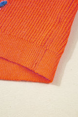Vitality Orange Thankful for my queens Ribbed Knit Drop Shoulder Graphic Sweater Sweaters JT's Designer Fashion