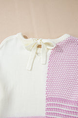 Bonbon Neutral Colorblock Tie Back Sweater Sweaters JT's Designer Fashion