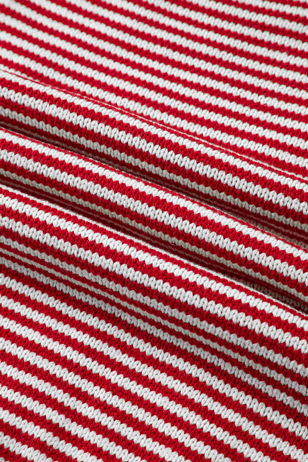Red Stripe Geometric Textured Drop Shoulder Sweater Sweaters JT's Designer Fashion