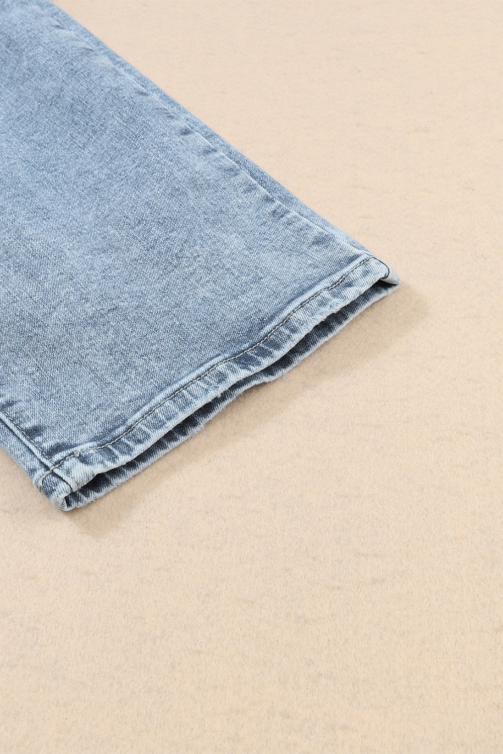 Sky Blue Light Wash Frayed Slim Fit High Waist Jeans Jeans JT's Designer Fashion