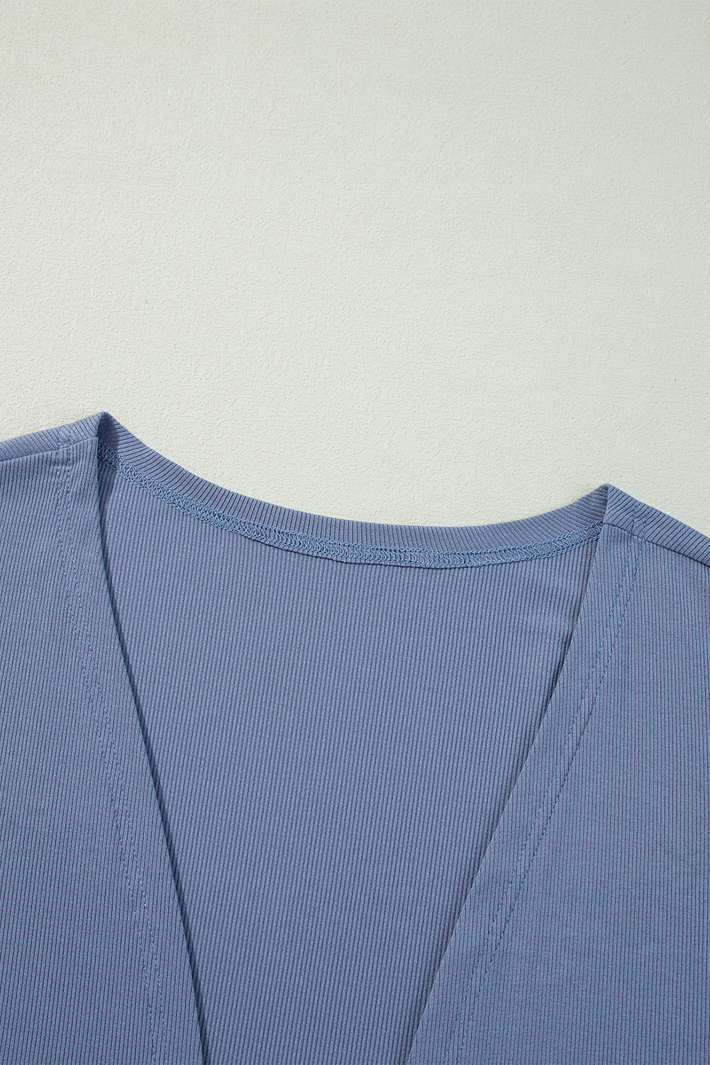 Ashleigh Blue Solid Color Rib Knit Open Front Tunic Cardigan Cardigans JT's Designer Fashion