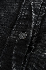 Black Vintage Distressed Mineral Wash Oversized Shacket Jackets JT's Designer Fashion