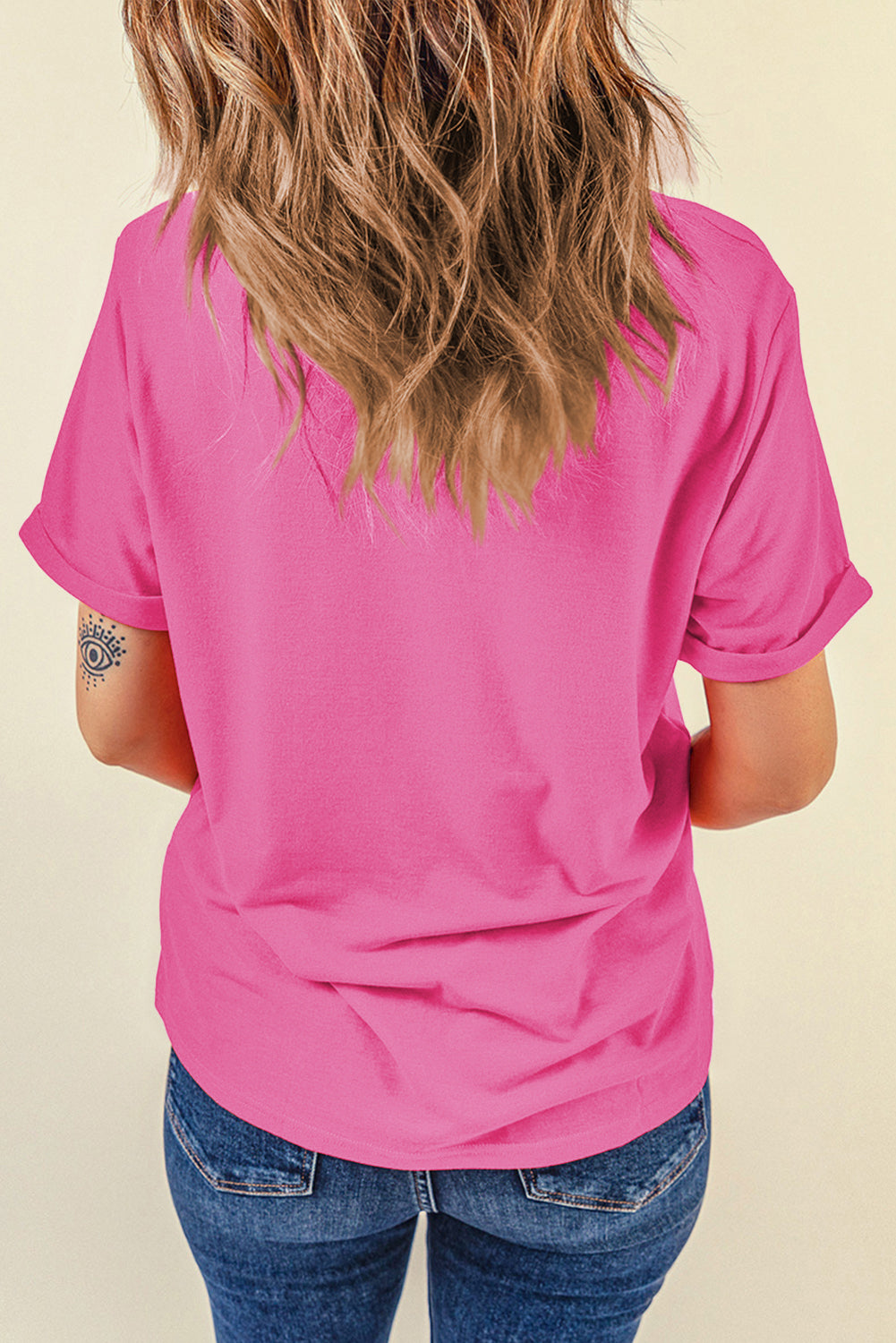 Sachet Pink HOWDY Graphic Western Crew Neck Tee Graphic Tees JT's Designer Fashion