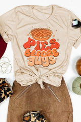 Khaki PIES BEFORE GUYS Thanksgiving Fashion Tee Graphic Tees JT's Designer Fashion