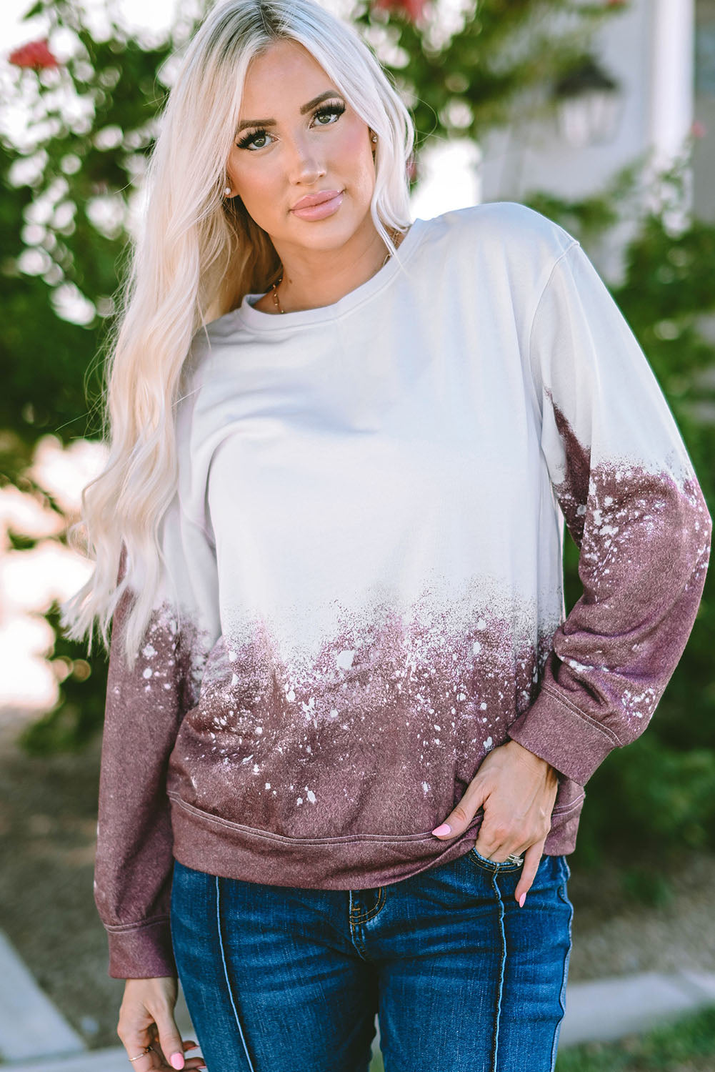 Tie Dye Gradient Pullover Sweatshirt Sweatshirts & Hoodies JT's Designer Fashion