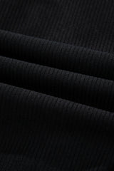 Black Corduroy Shirt Style Full Button Long Sleeve Shift Mini Dress Mini Dresses JT's Designer Fashion