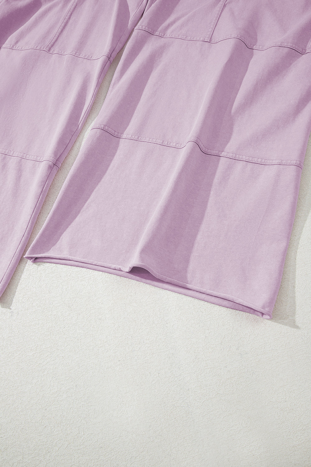 Pink Mineral Wash Exposed Seam Drawstring High Waist Wide Leg Cargo Pants Casual Shorts JT's Designer Fashion