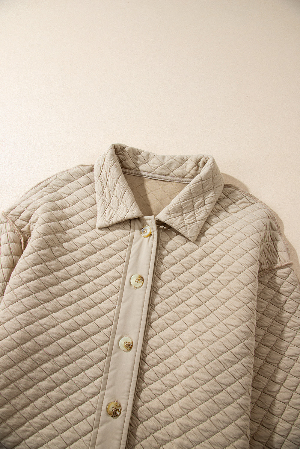 Jet Stream Solid Color Quilted Puffer Buttoned Shacket Jackets JT's Designer Fashion