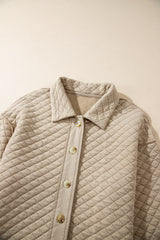 Jet Stream Solid Color Quilted Puffer Buttoned Shacket Jackets JT's Designer Fashion