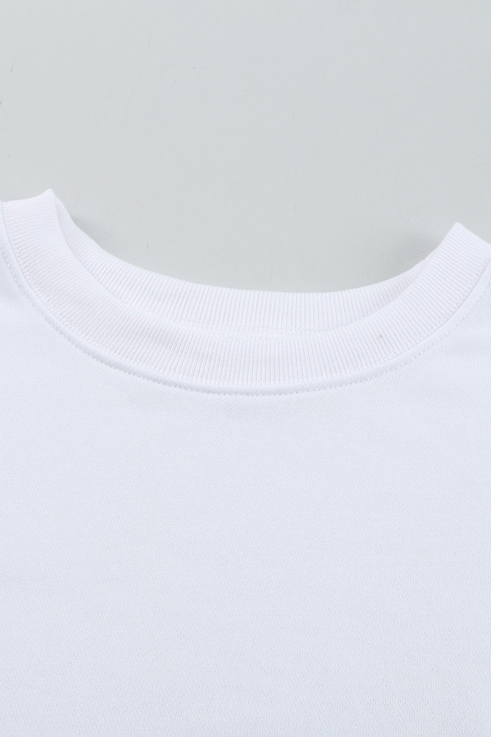 White Plain Crew Neck Pullover Sweatshirt Sweatshirts & Hoodies JT's Designer Fashion