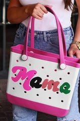 Rose Red mama Print Self-assembly Straps Hollowed EVA Beach Bag Handbags JT's Designer Fashion