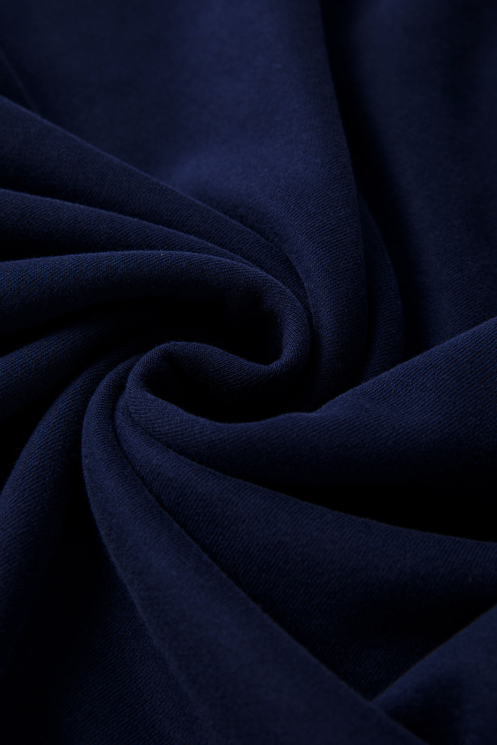 Navy Blue Solid Fleece Lined Drop Shoulder Terry Sweatshirt Sweatshirts & Hoodies JT's Designer Fashion