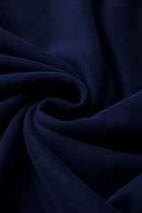 Navy Blue Solid Fleece Lined Drop Shoulder Terry Sweatshirt Sweatshirts & Hoodies JT's Designer Fashion