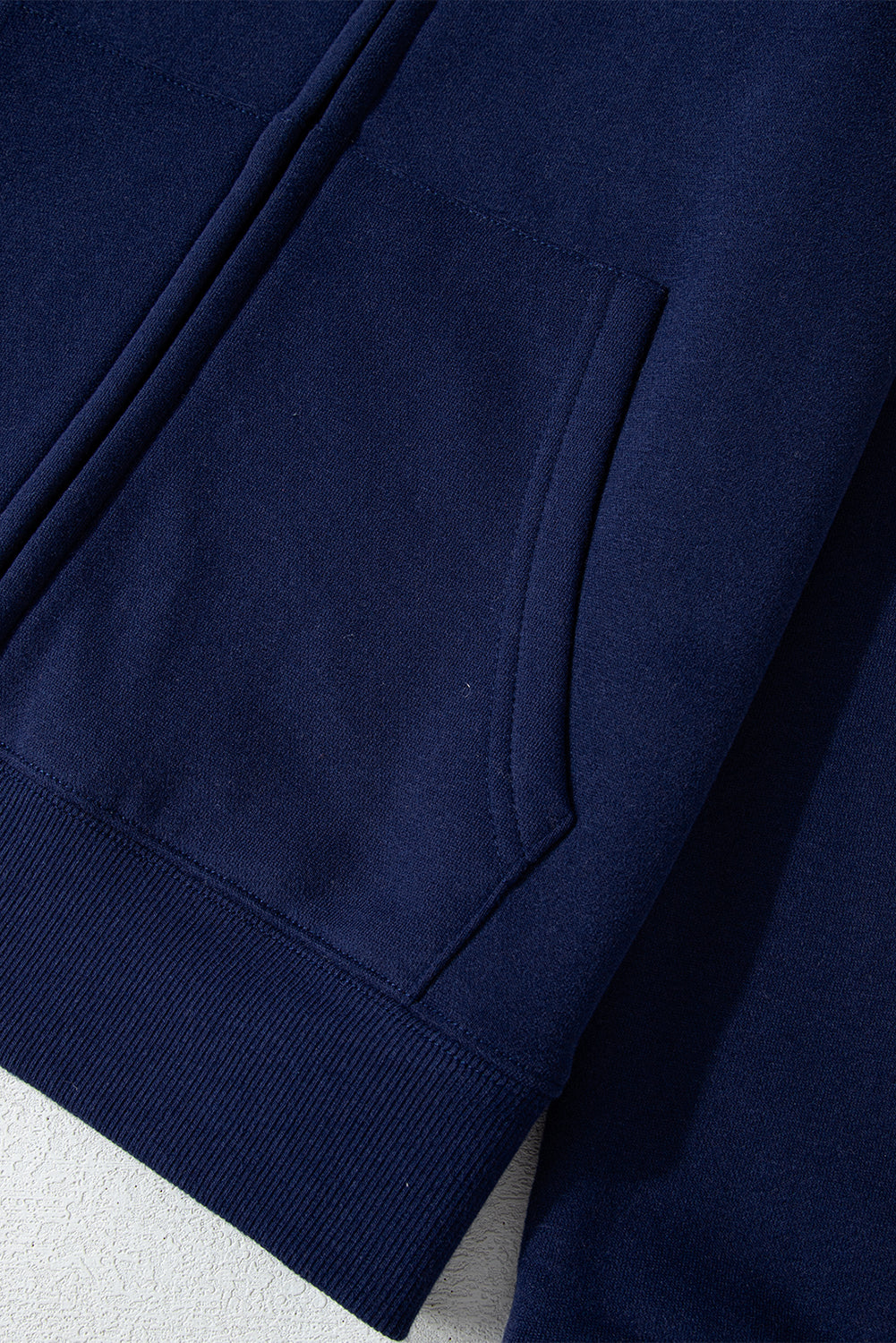 Navy Blue Solid Color Fleece Lined Zip up Hoodie Sweatshirts & Hoodies JT's Designer Fashion