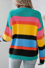 Yellow Colorblock Mixed Textured Drop Shoulder Sweater Sweaters JT's Designer Fashion