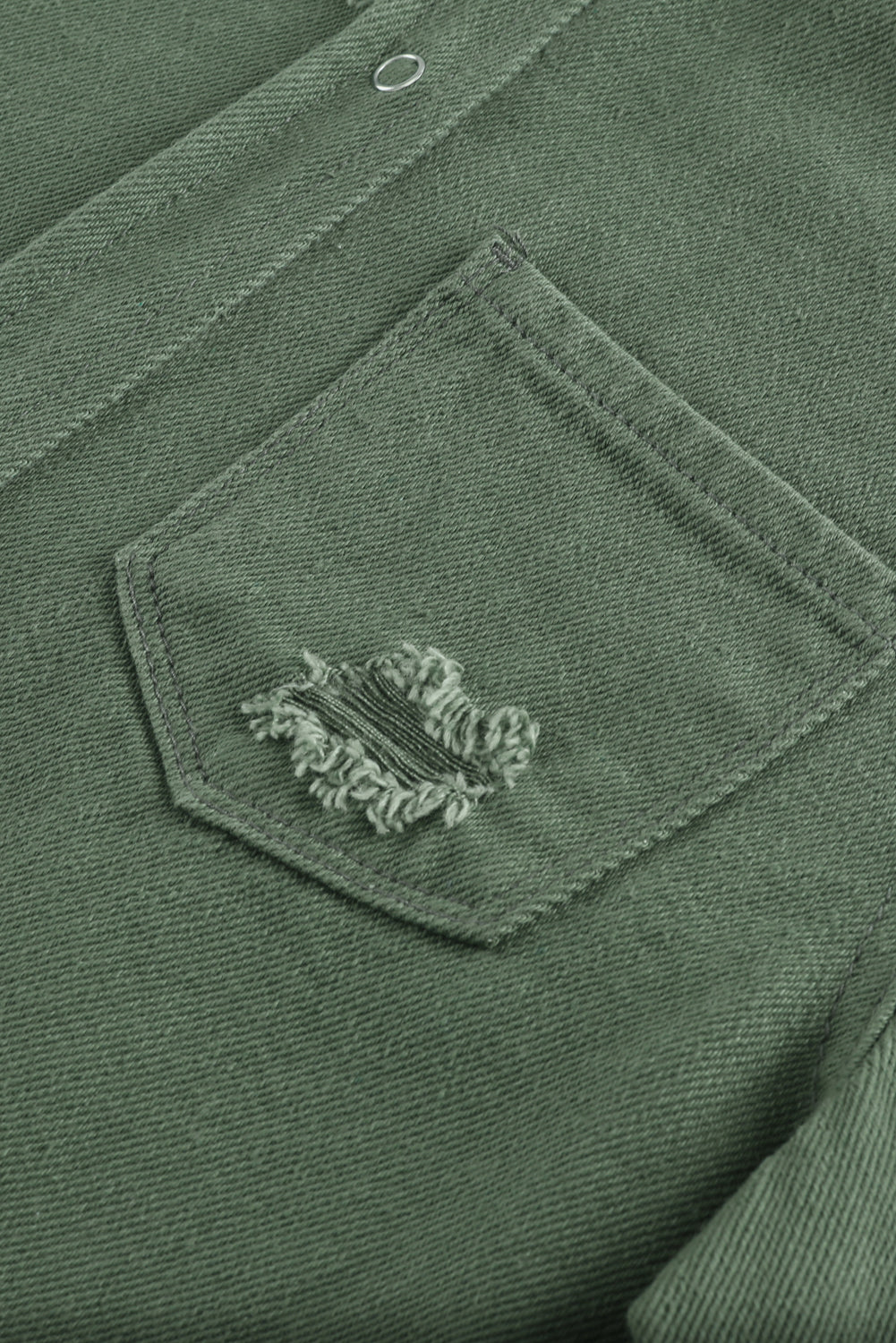 Green Ripped Denim Jacket Denim Jackets JT's Designer Fashion