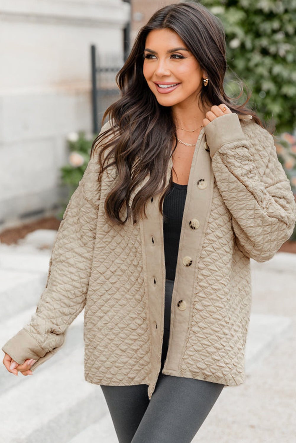 Jet Stream Solid Color Quilted Puffer Buttoned Shacket Jackets JT's Designer Fashion