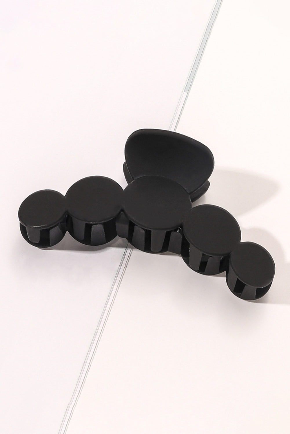 Black Minimalist 5 Circles Frosted Hair Claw Clip Headwear JT's Designer Fashion